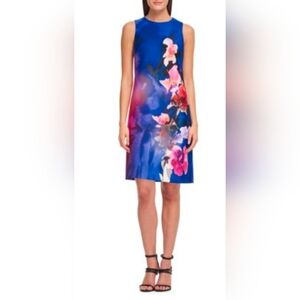 Donna Karan New York Floral Sleeveless Sheath Dress NWT, Size 16